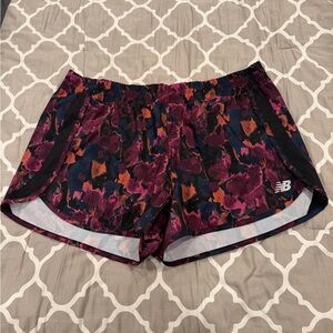 New Balance Women's Athletic Shorts - Pink and Black Floral